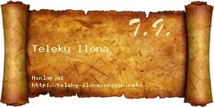 Teleky Ilona névjegykártya